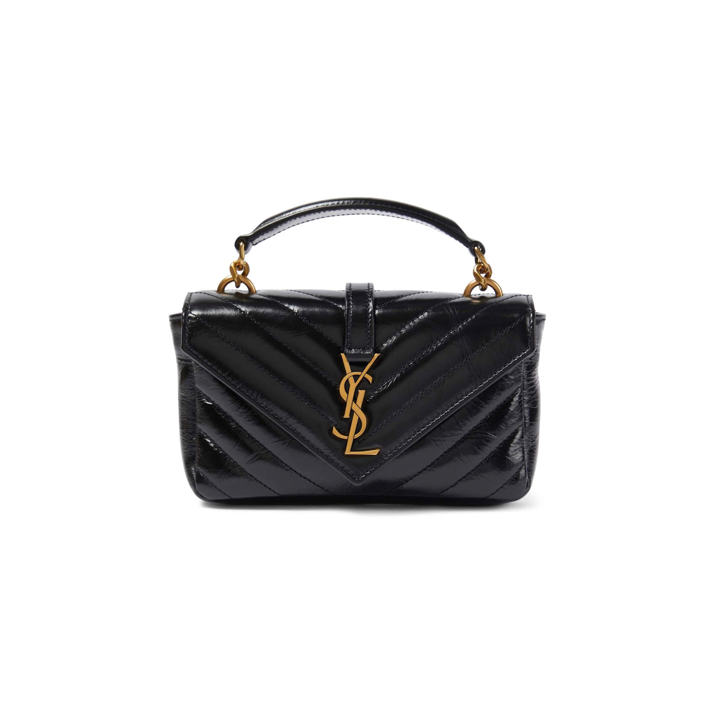 YSL COLLEGE MINI CHAIN BAG IN  OIL WAX LEATHER 779430 (20*13*3cm)